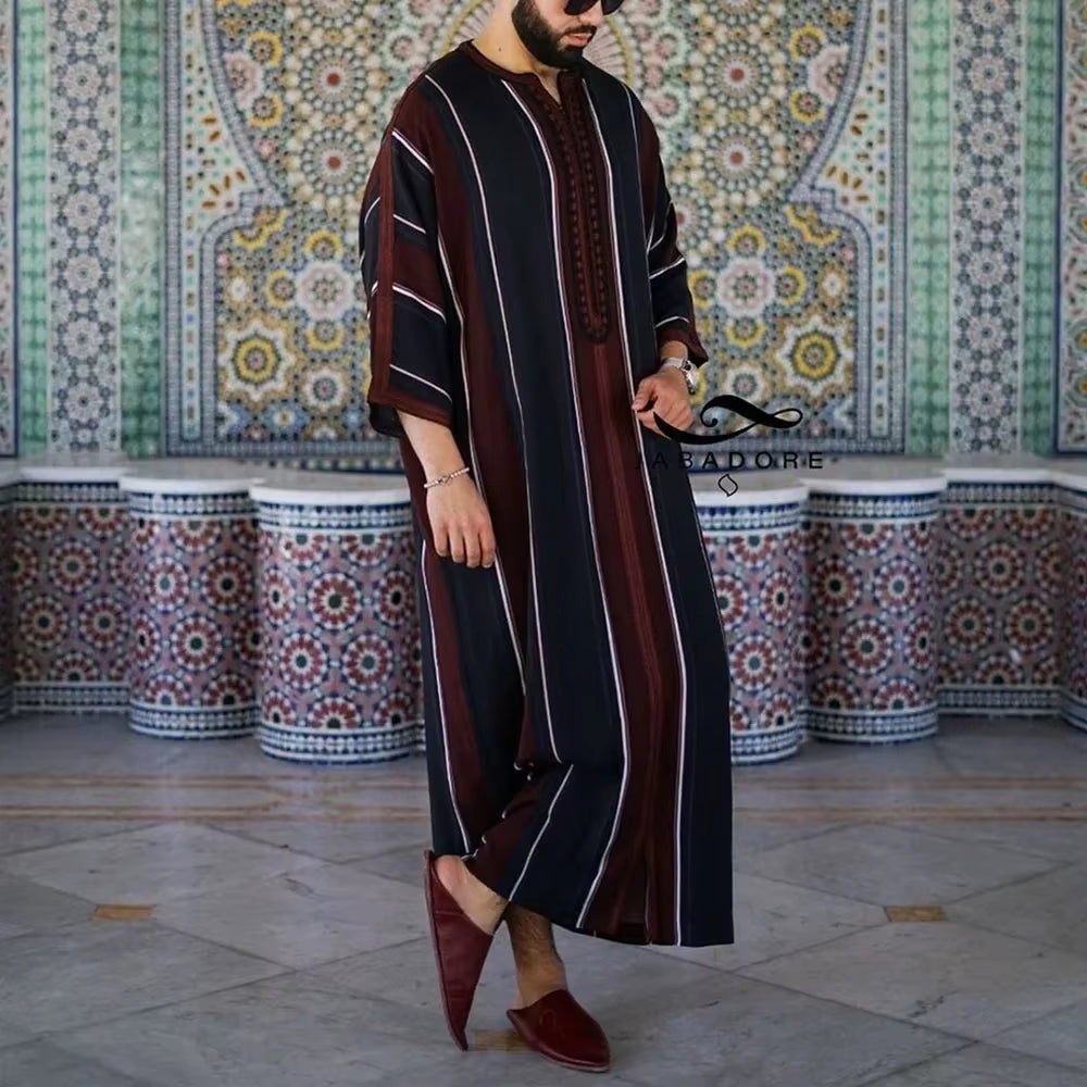 Muslim Men Clothing Kaftan Robes Pakistan Traditional Ethnic Loose Middle East Thobe Kurta Arab Abaya Turkish Dress Dubai Islam