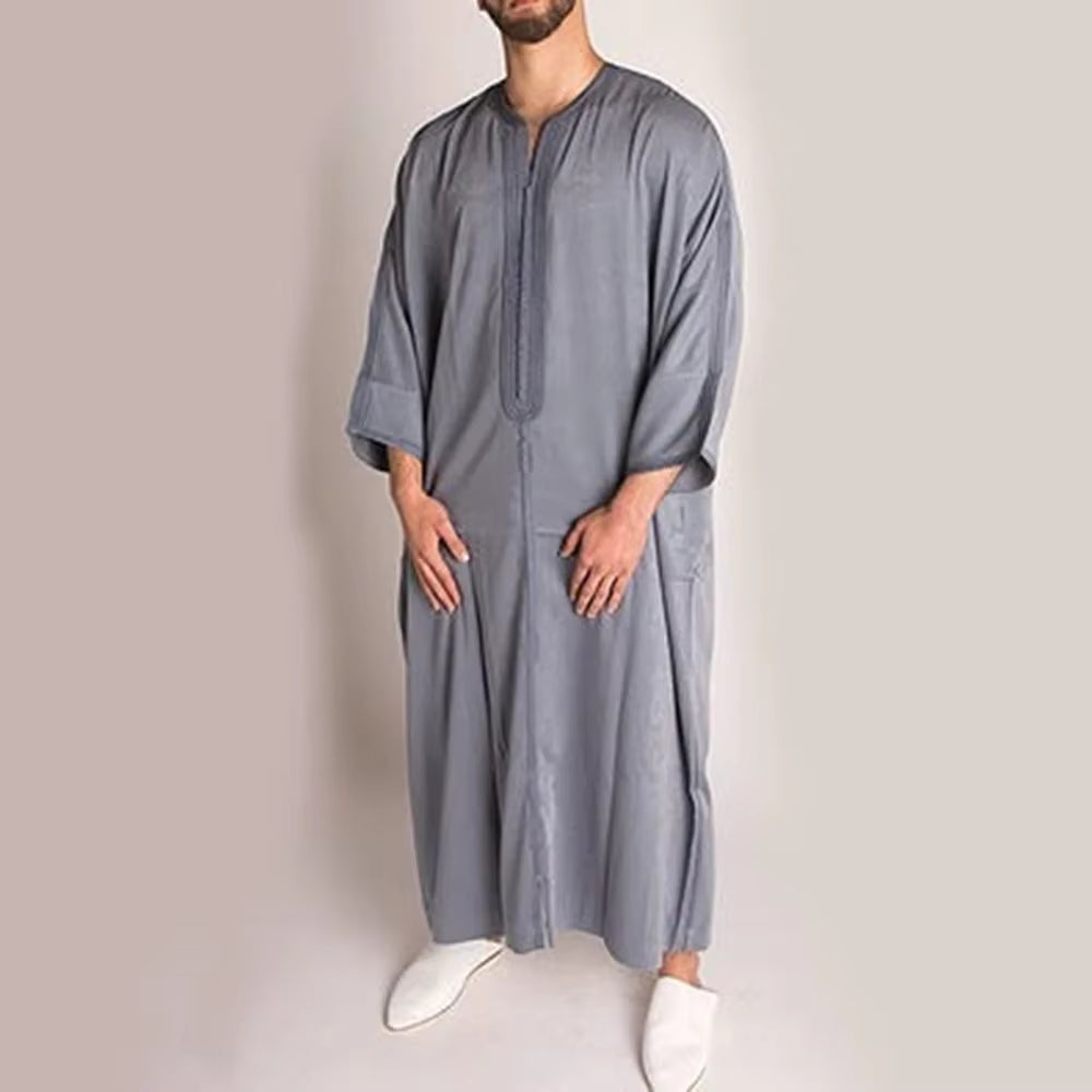 Muslim Men Clothing Kaftan Robes Pakistan Traditional Ethnic Loose Middle East Thobe Kurta Arab Abaya Turkish Dress Dubai Islam