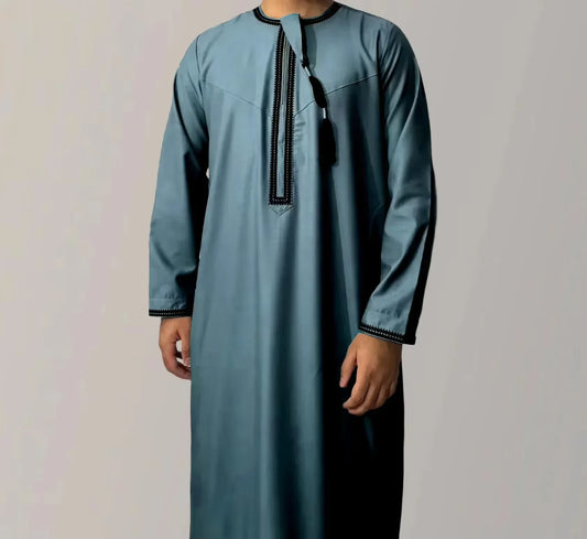 New Muslim Men Long Sleeve Pullover Dress Abaya Daffah Jubba Thobe Pakistan Saudi Arab Kaftan Islam Clothing Prayer Robe Afghan