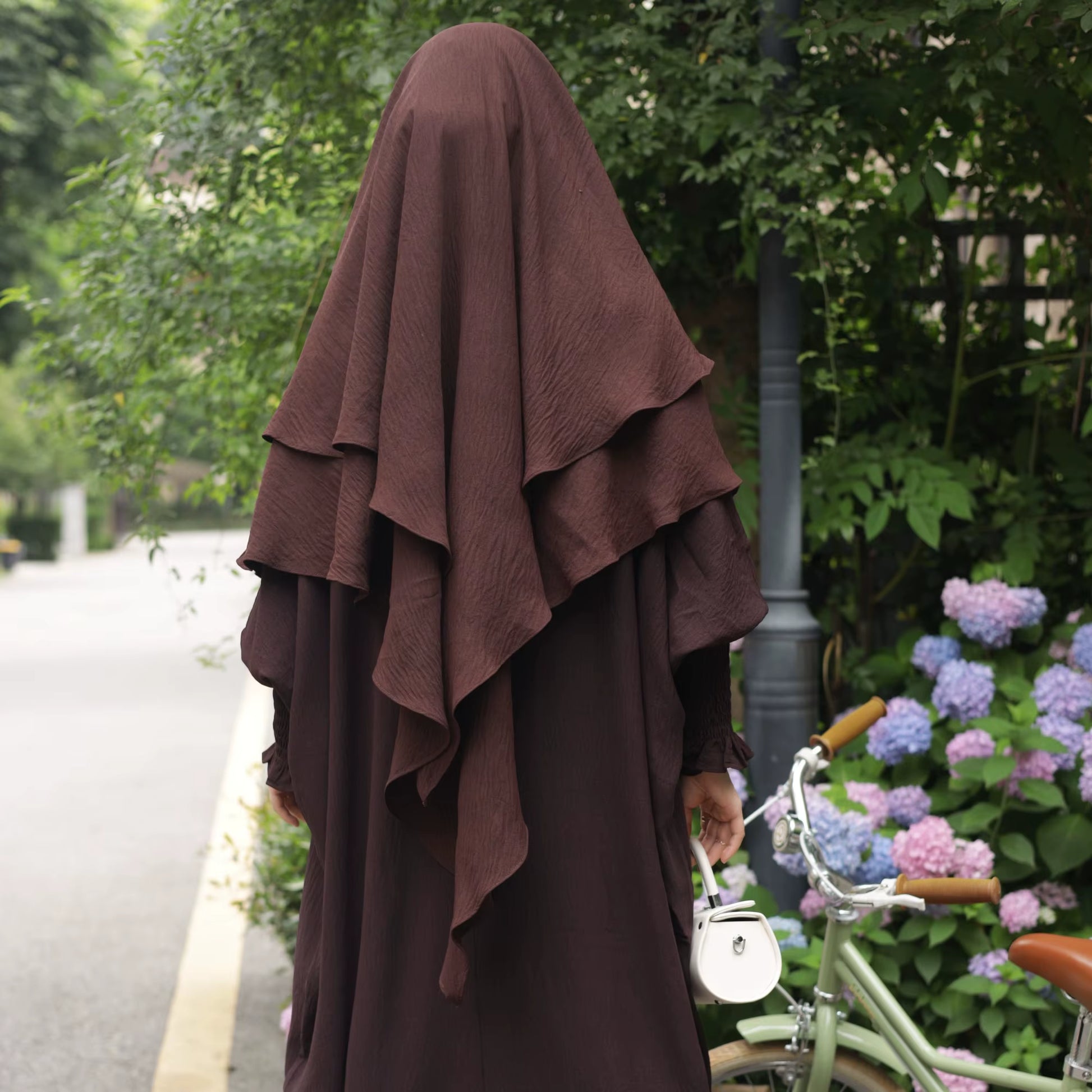 Hijabs Back Two Layers Long Khimar Muslim Women Headcover Headscarf Niqab Dubai Turkish Islamic Clothing Ramadan Eid Hijabi