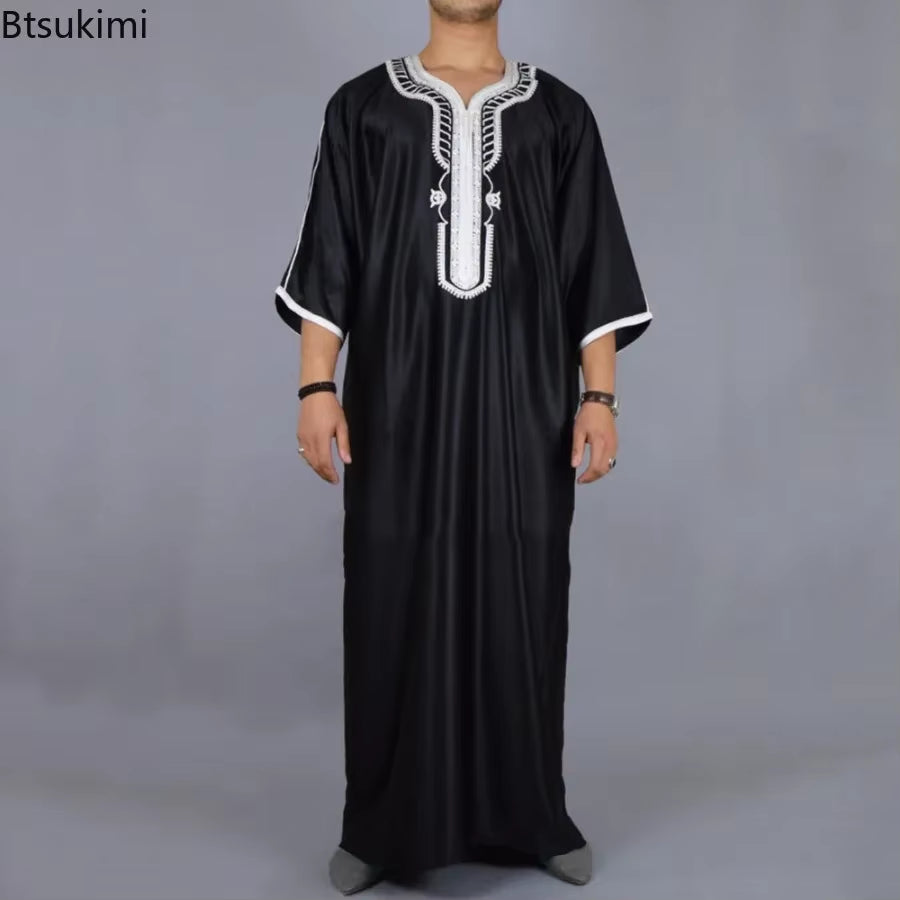 Muslim Men Clothing Kaftan Robes Pakistan Traditional Ethnic Loose Middle East Thobe Kurta Arab Abaya Turkish Dress Dubai Islam